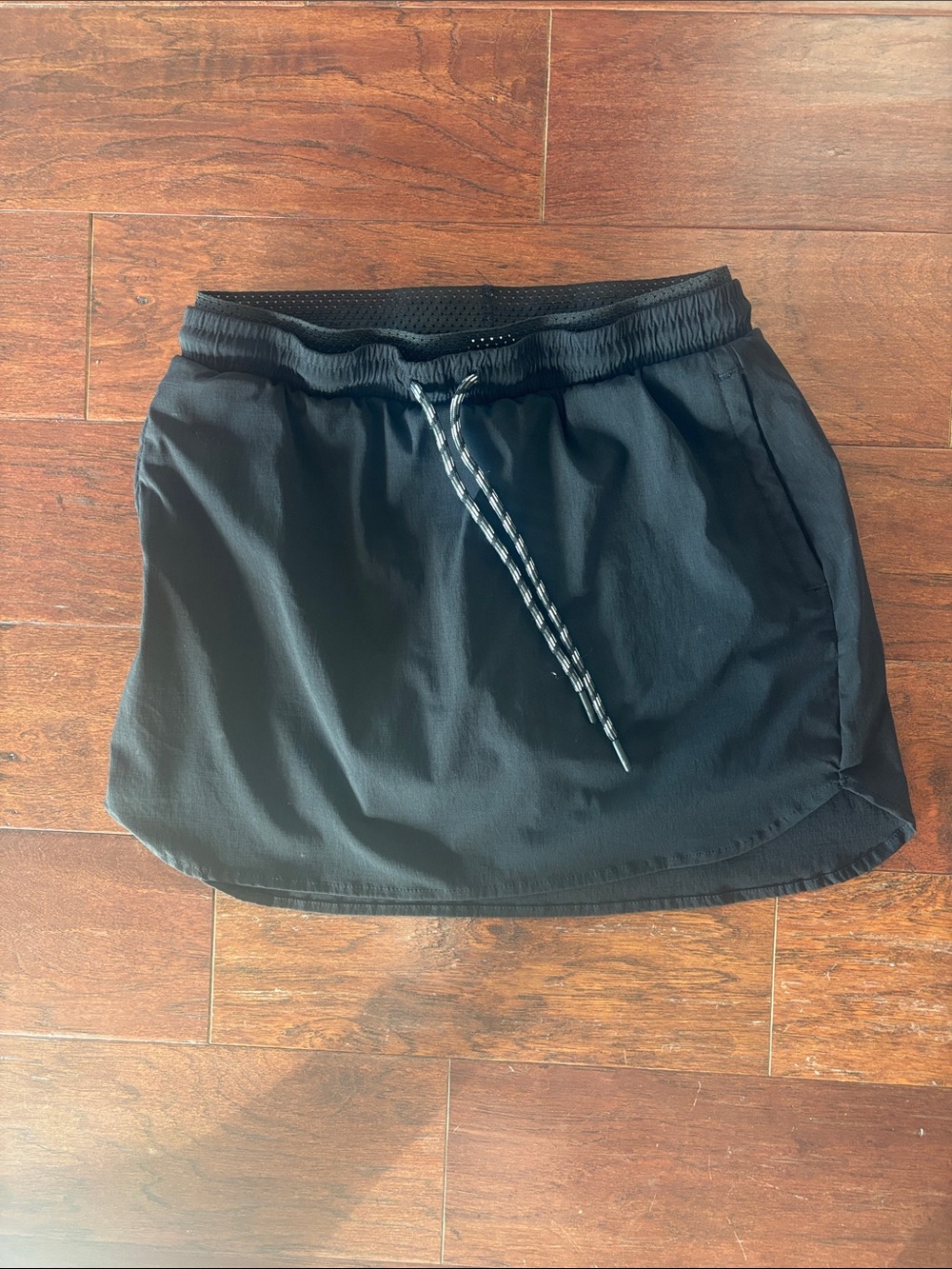 Women's Black Athletic Drawstring Skort